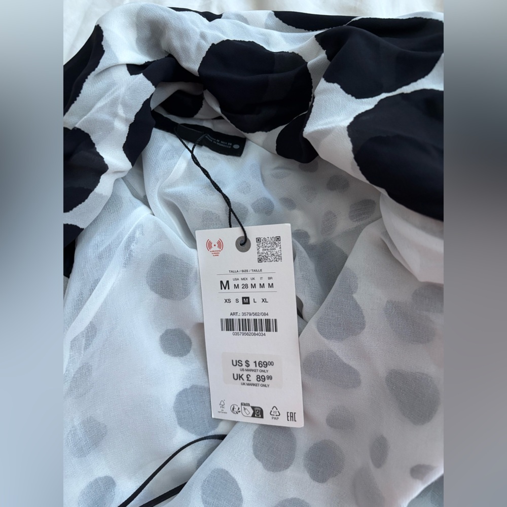 Zara Black and White Polka Dot Maxi Dress - Picture 9 of 9
